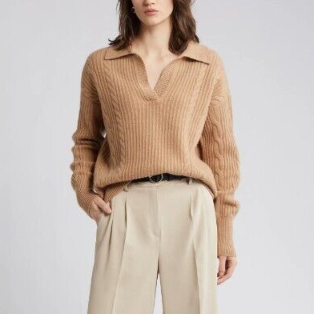 UNOWRN. Nordstrom Signature Wool / Cashmere Johnny Collar Sweater